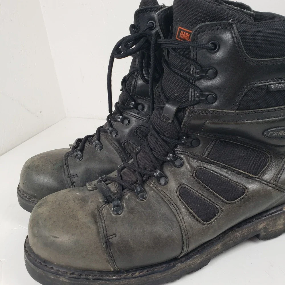 Harley Davidson FXRG Mens 14M Waterproof Black Leather Riding Boots D98304